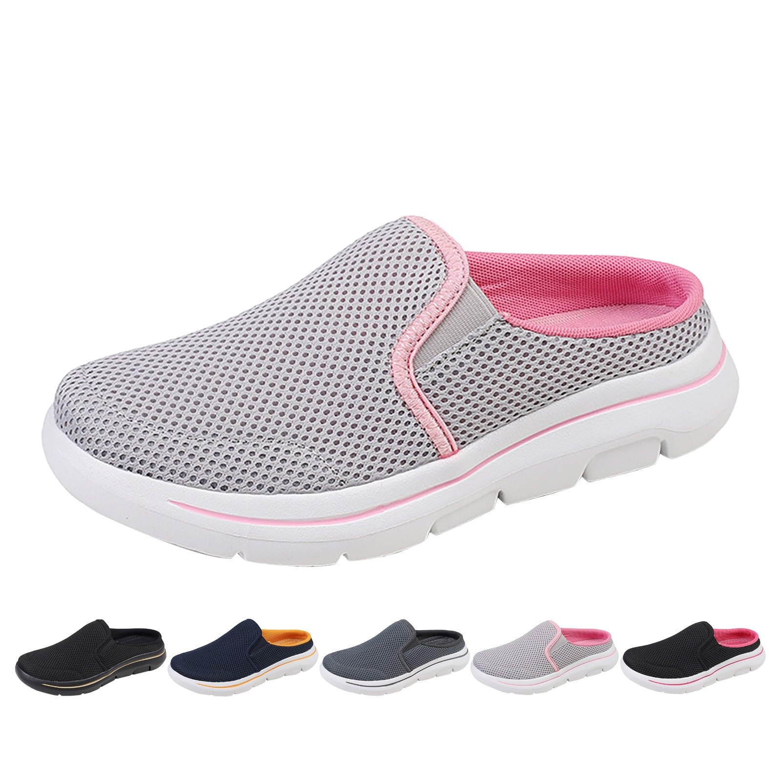 Sneaker da donna in rete aperta, scarpe da ginnastica da donna, scarpe sportive traspiranti, per il tempo libero, suola piatta, tinta unita, scarpe comode