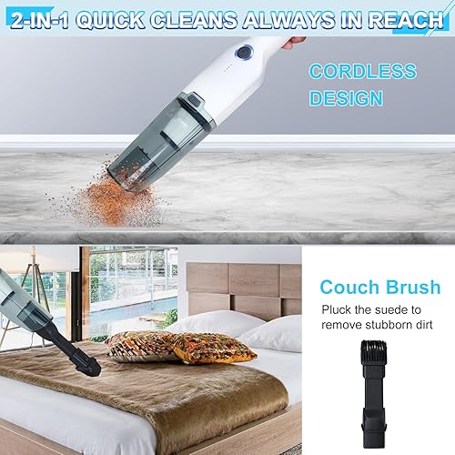 Miniatura 6 de Dust Busters - Aspiradora portátil para automóvil, 15000 PA, inalámbrica, recargable con luz LED, aspiradora de mano ligera para limpieza del hogar