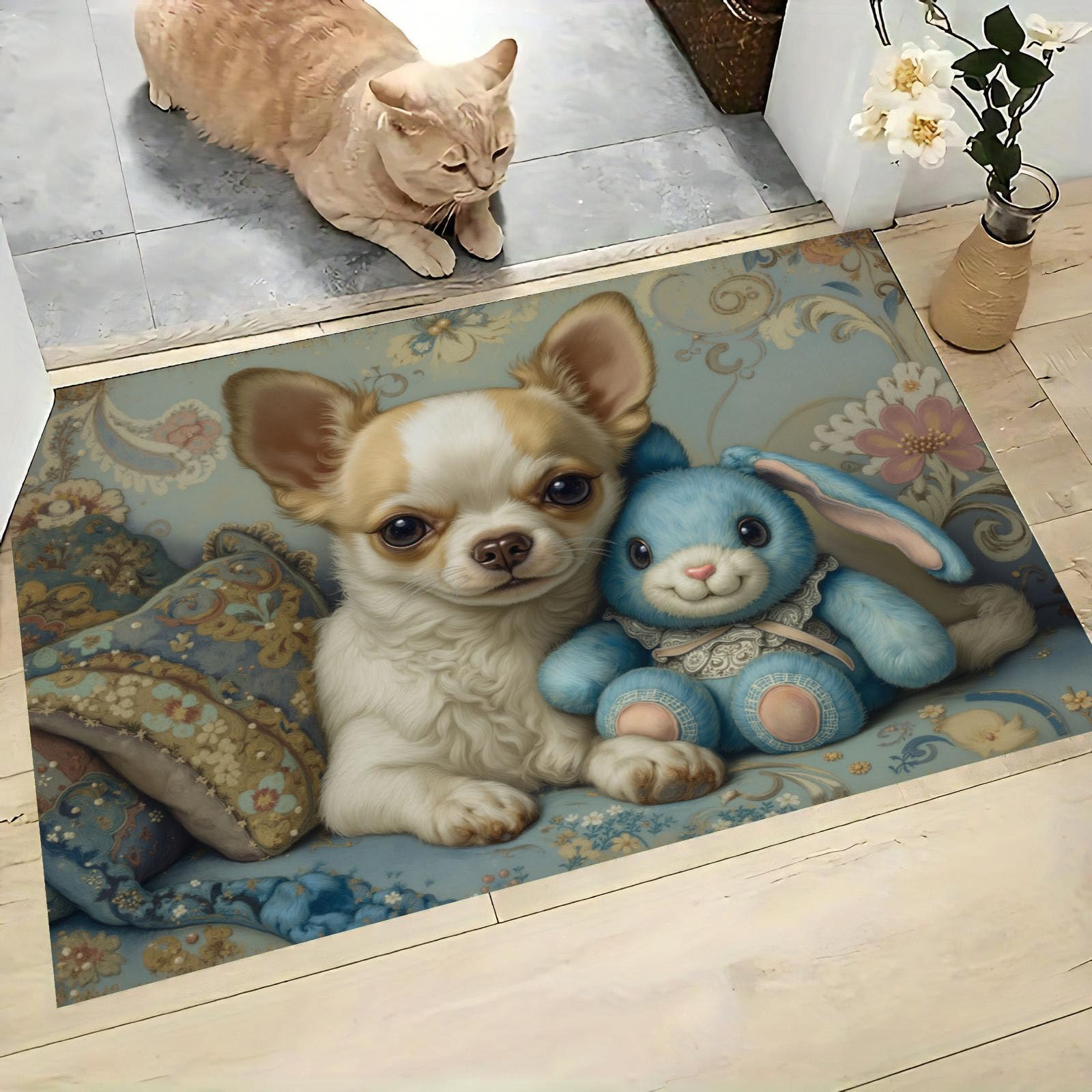 Tapis lavable antidérapant résistant aux saletés pour entrée et cuisine 50x80
