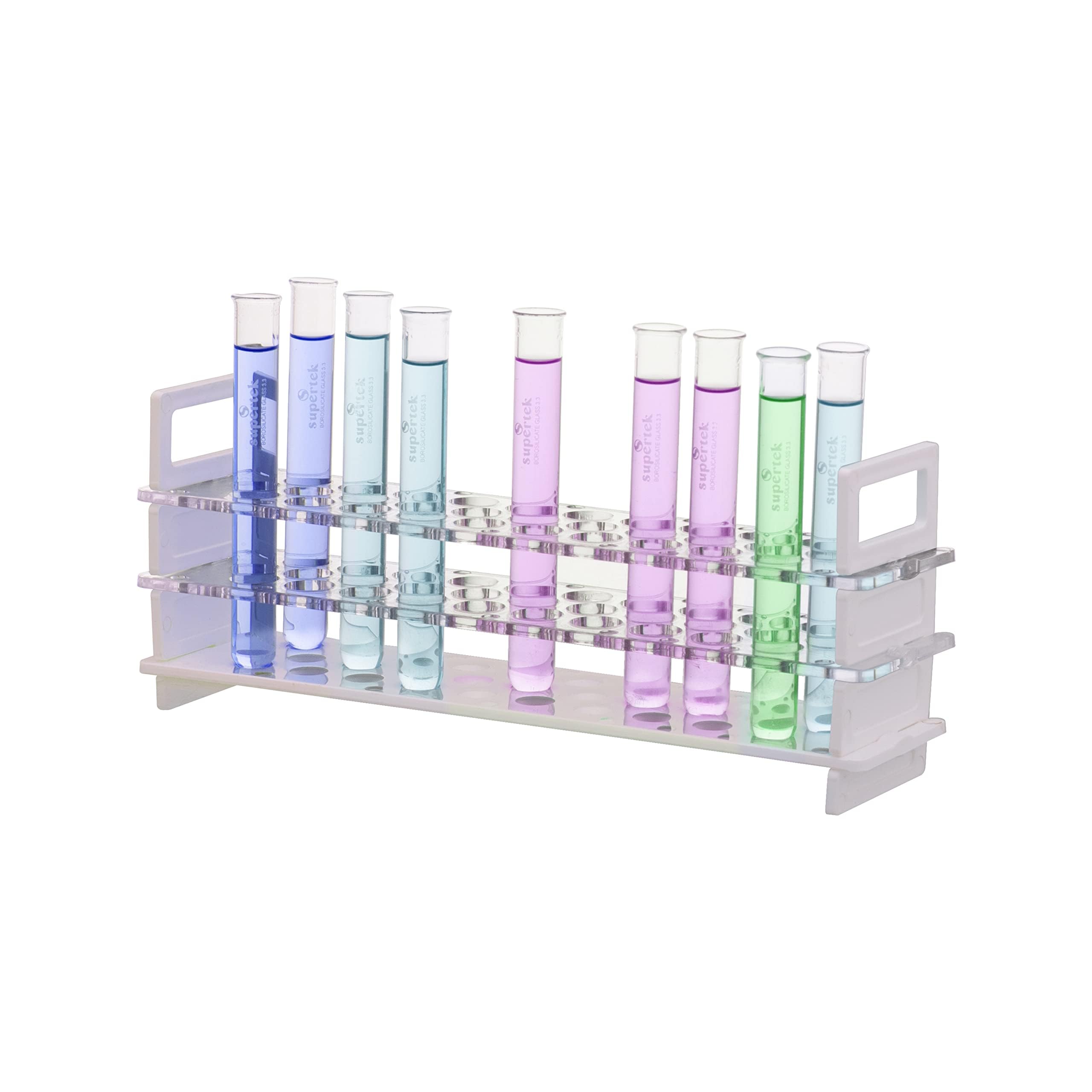 Supertek Stand for Test Tube | Rack (3 Tier) 16 mm x 31 mm Tubes Polycarbonate | For scientific experiments | Laboratory use | Decorations | Crafts (B0BHNRJ4VB) Amazon Price History, Amazon Price Tracker