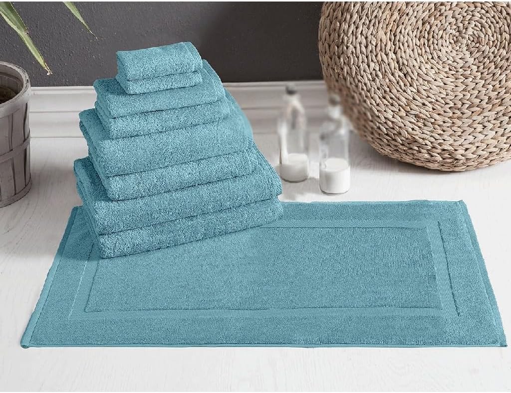 Classic Towel Cotton Quick Dry Bath Towel and Bath Mat Set Towel