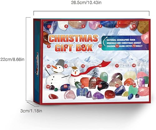 Miniatura 7 de Calendario de Adviento de Navidad  Calendario de Adviento 2023 de cristal para niños con 24 piedras preciosas para abrir cada día, una colección