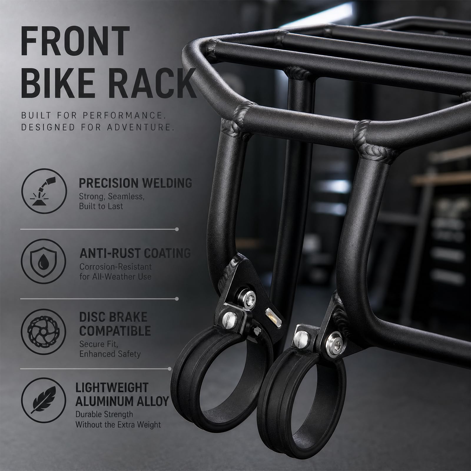 Porte-bagages de vélo avant et arrière – Porte-bagages en acier stable pour VTT, vélo de gravier et trekking – Charge maximale de 25 kg – Universel pour la vie quotidienne, les trajets et les
