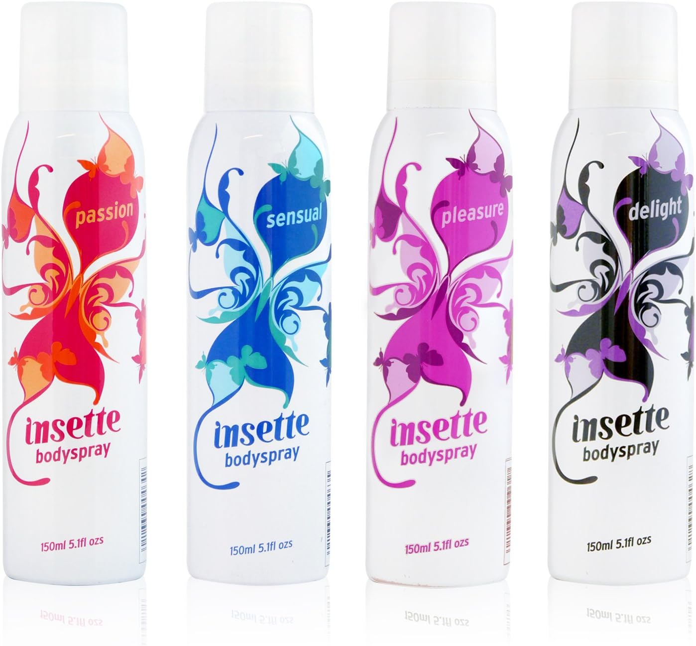 Insette Ladies Body Spray Deodorant Assortment Variety Set Pack 150ml