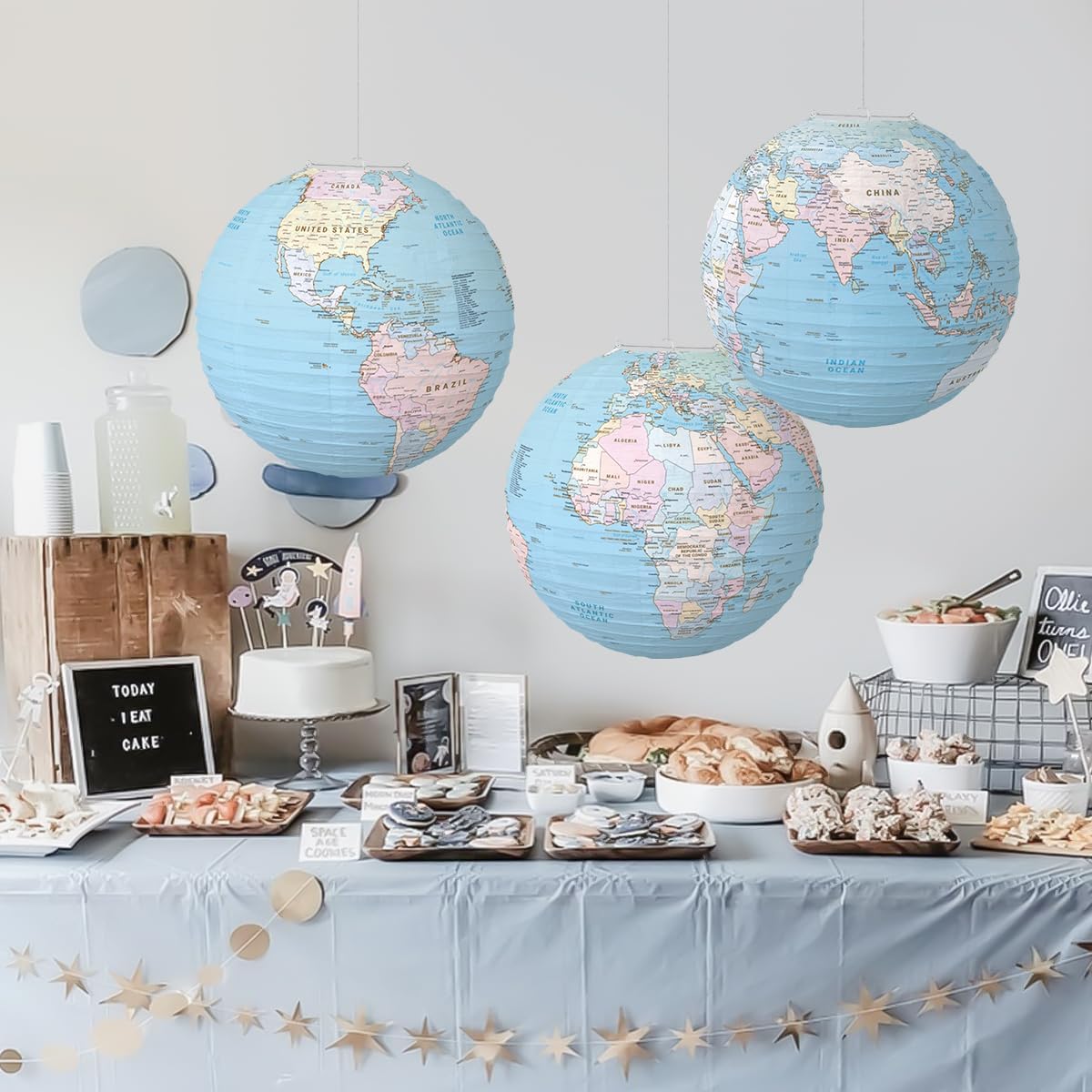 World Map Globes Hanging Paper Lantern Map Classroom Decorations Travel Themed Party Decorations 12 INCH Earth Day for Home Earth Theme Party Decor Supplies
