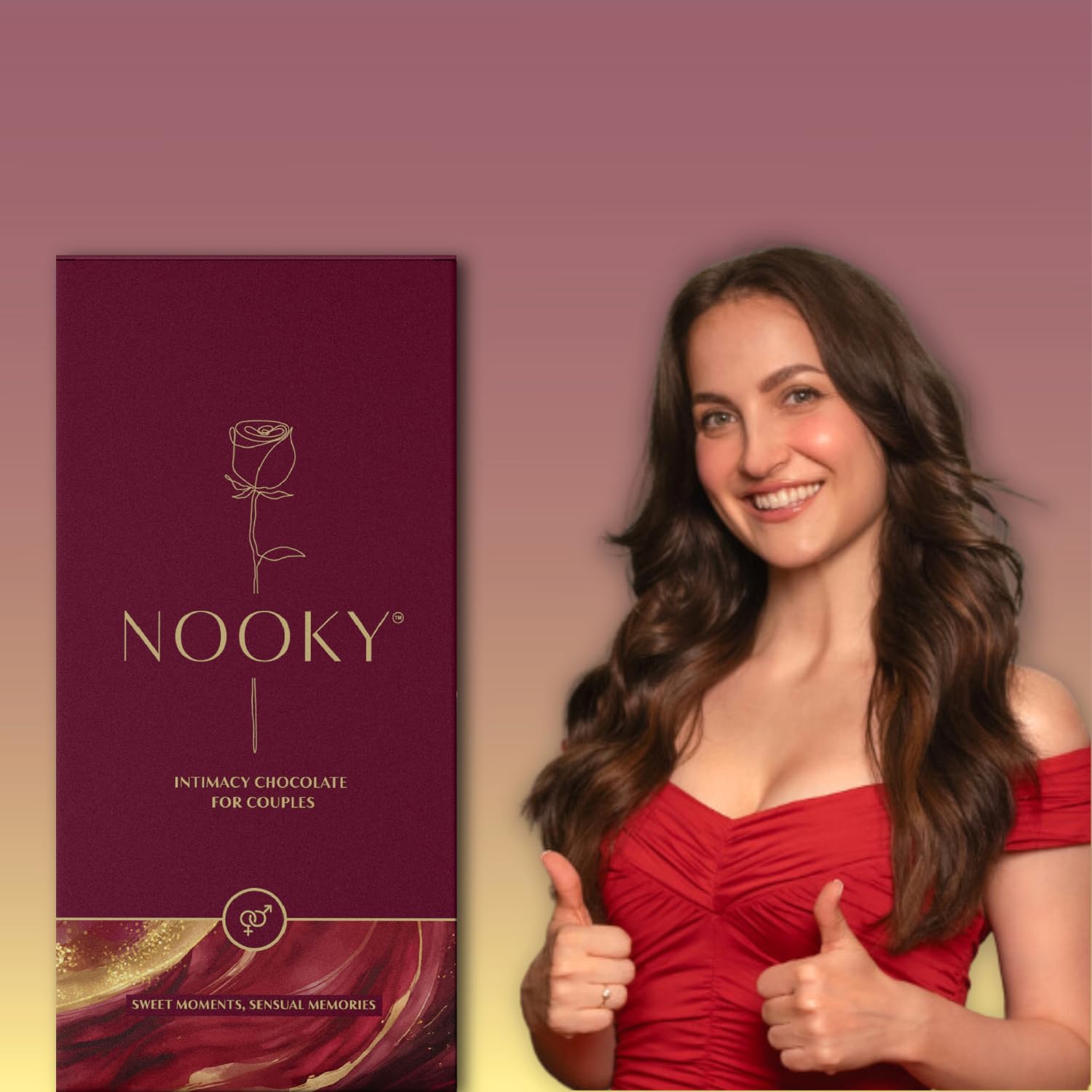 Nooky Tempting Delights for uplifing mood (Pack of 1) | Luxury Dark Chocolate Best Gift Set for Men & Women | instaeats