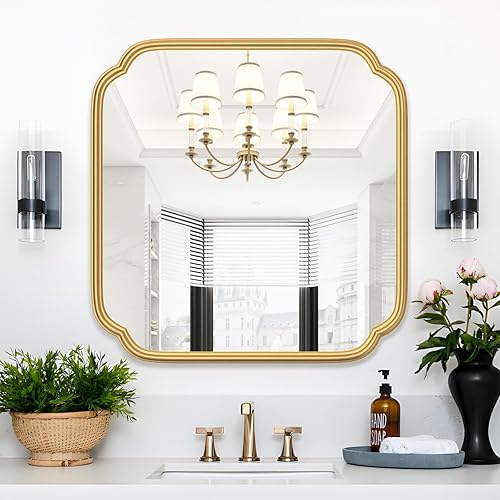 Miniatura 29 de Espejo de puerta dorado de 48"x16", espejo de longitud completa sobre la puerta con marco de metal antióxido, espejo de cuerpo completo moderno para