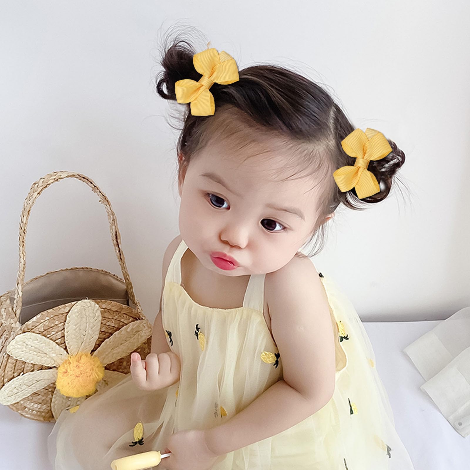 Amazon.co.jp: OuJyO 赤ちゃんヘアクリップ前髪 ヘアクリップリボン 髪
