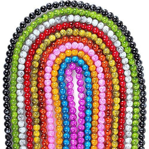 Rubyca Round Crystal Glass Beads For Jewelry Making, Supplies For Adults Necklace Bracelet Earrings Crafts (2 Strands, 4Mm, Mix Colors) #TOP4