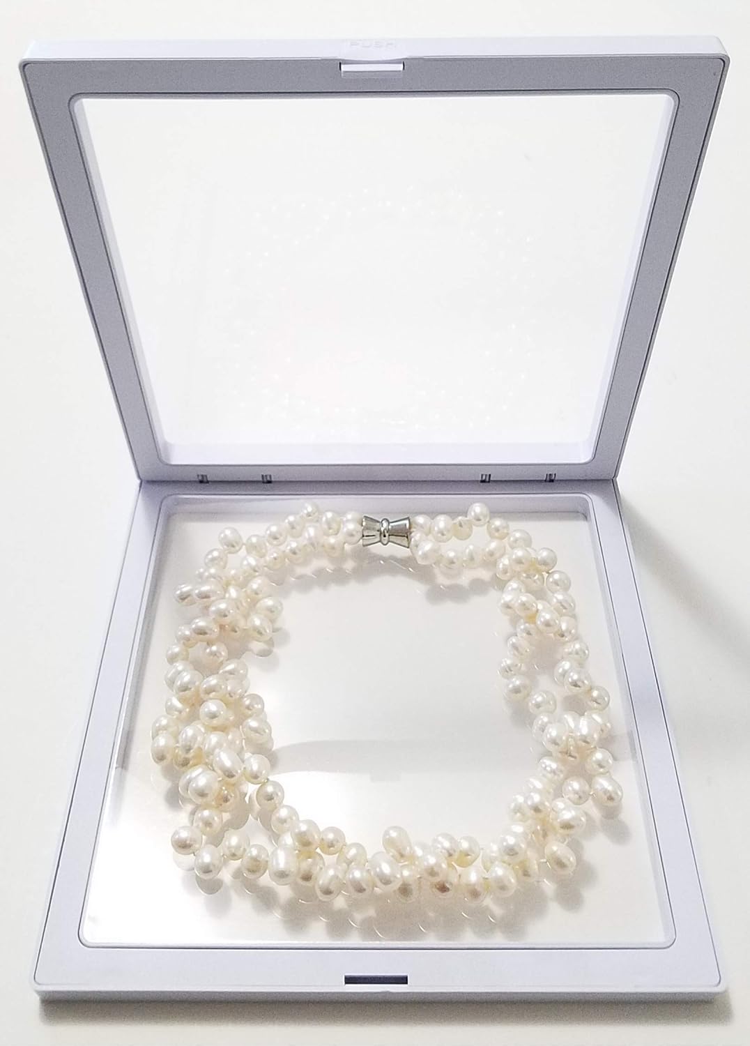 JM Extra Large Set of 10 Transparent 3D Floating Frame Display Holder/Box/Frames for Challenge Coins, AA Medallions, Antique, Jewelry, Gift, White, 7 x 7 x 0.75 Inches