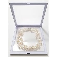 JM X-Large 7 x 7 x 0.75 Inches Transparent 3D Floating Frame Display Holder/Box/Frames for Challenge Coins, AA Medallions, Antique, Jewelry, Gift, White