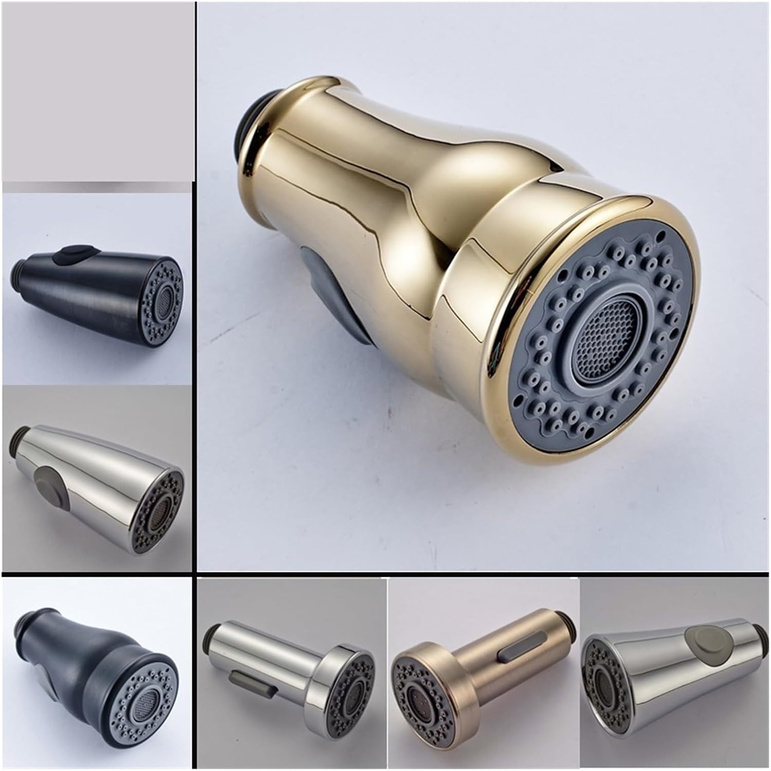 Stream Sprayer Bathroom Kitchen Faucet Pull-Out Shower Head Matching Water Spray Replacement Sprinkler Sprinkler(Brushed Nickel C)