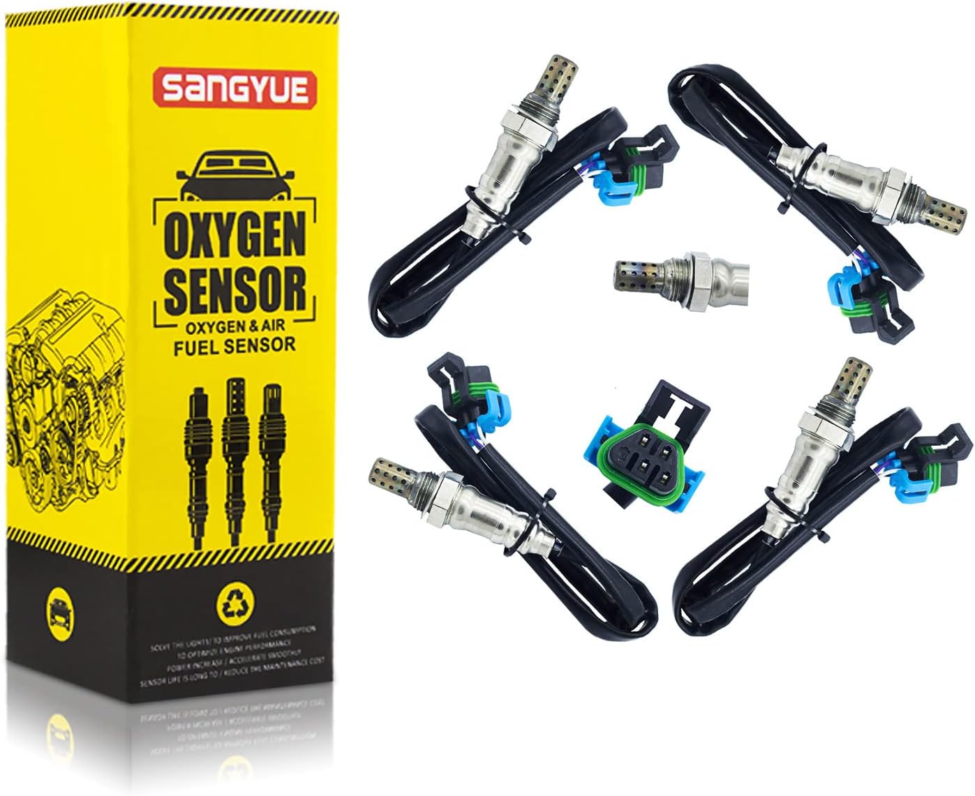 Oxygen O2 02 Sensor 1 & 2 for 2009 2010 2011 GMC Acadia Chevrolet chevy Traverse Buick Enclave 3.0L 3.6L Upstream + Downstream 4PCS