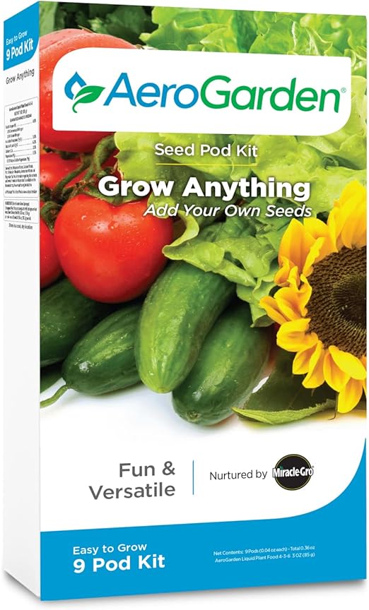 AeroGarden Grow Anything Seed Pod Kit for AeroGarden Hydroponic Indoor Garden, 9-Pod