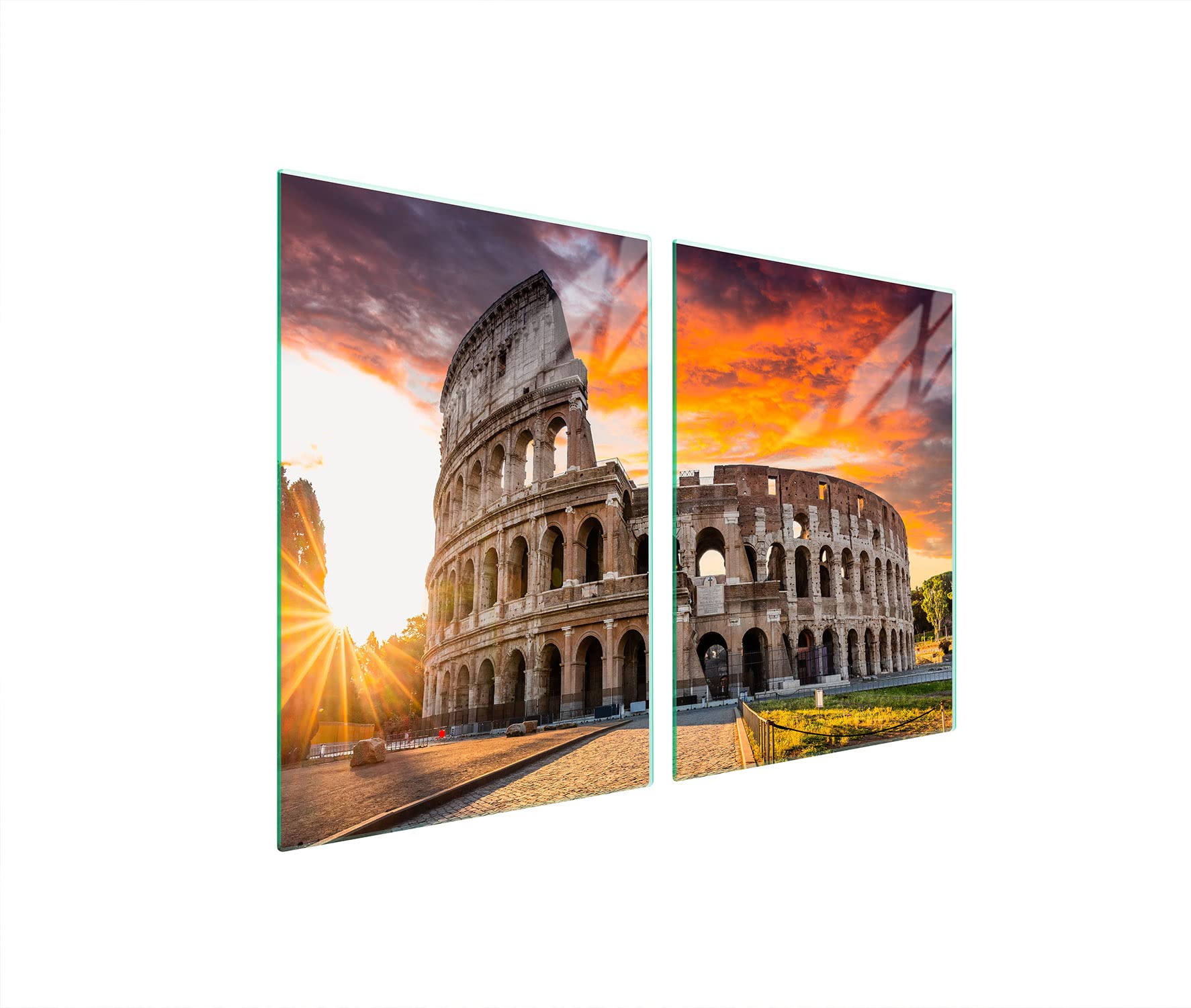 Plaque de protection universelle pour plaque de cuisson 2x45x52cm Pour plaques de cuisson Protection contre les éclaboussures Planche découper en verre trempé Décoration, Colisée Paysage