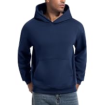 Eisctnd Mens Cotton Fleece Hoodie Pullover Long Sleeve Casual Fashion Hooded Sweatshirt with Kanga Pocket