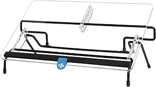 R-Go Flex Read Dokumentenhalter, Konzepthalter, Höhenverstellbar in 6 Positionen, Transparent, 453x315x105mm, Acryl