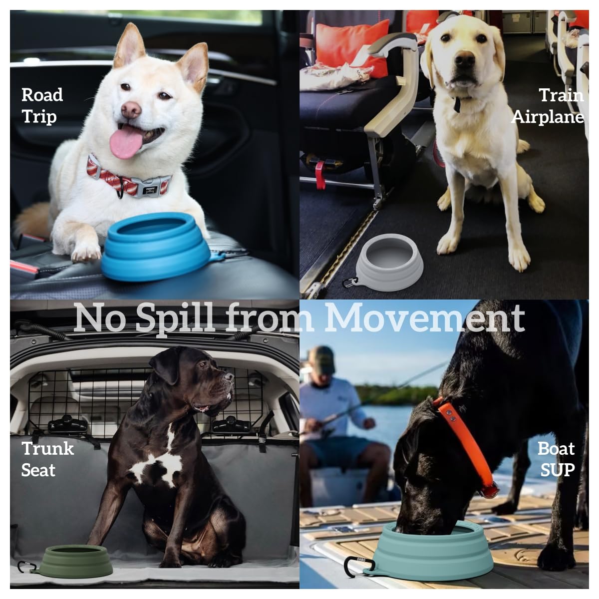OHMO Collapsible Dog Bowl Anti Tip Over Wide Base Small Opening, Dog Travel Bowl - Image 3