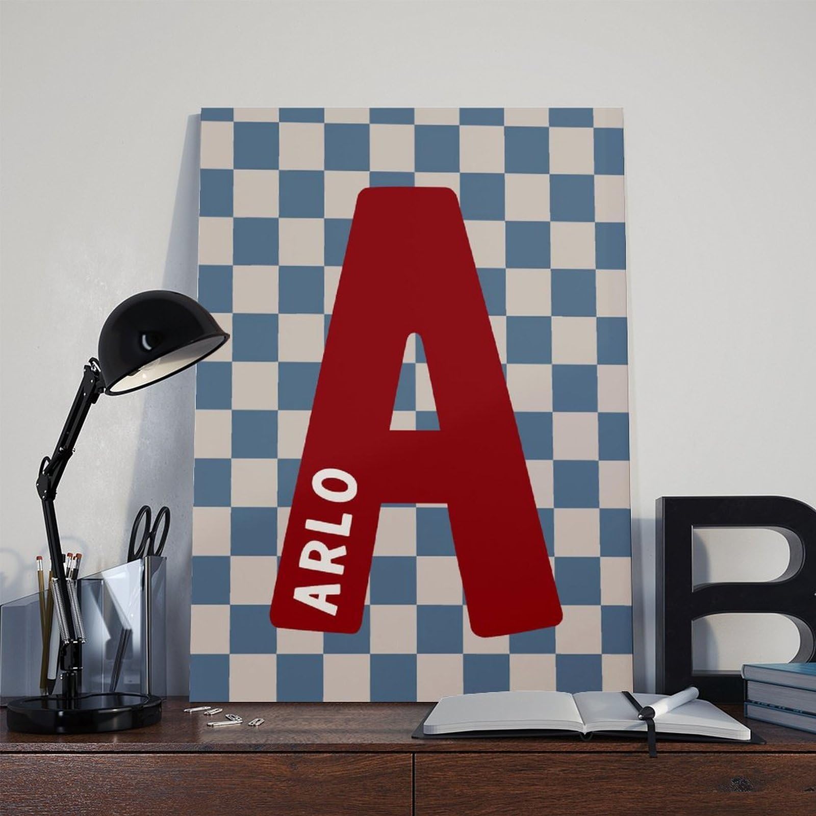 Poster sur toile avec thèmes éducatifs de l'alphabet de A à Z (11) - Décoration murale pour salon, chambre à coucher - 40 x 60 cm