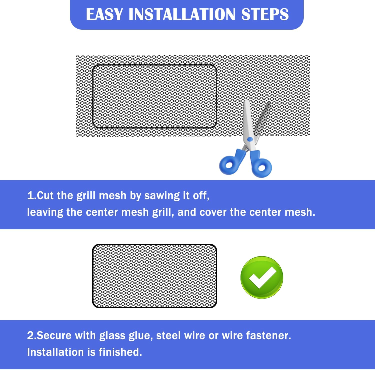 Trimmable Car Grill Mesh,Aluminum Alloy Automotive Grilles,Universal Mesh Grill Insert Fits for Front Bumper Hood Air Vents Spoiler Automotive Exterior Accessories