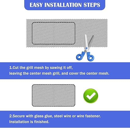 Miniatura 6 de Malla de parrilla de coche recortable,Rejillas automotrices de aleación de aluminio,Inserto de rejilla de malla universal para parachoques