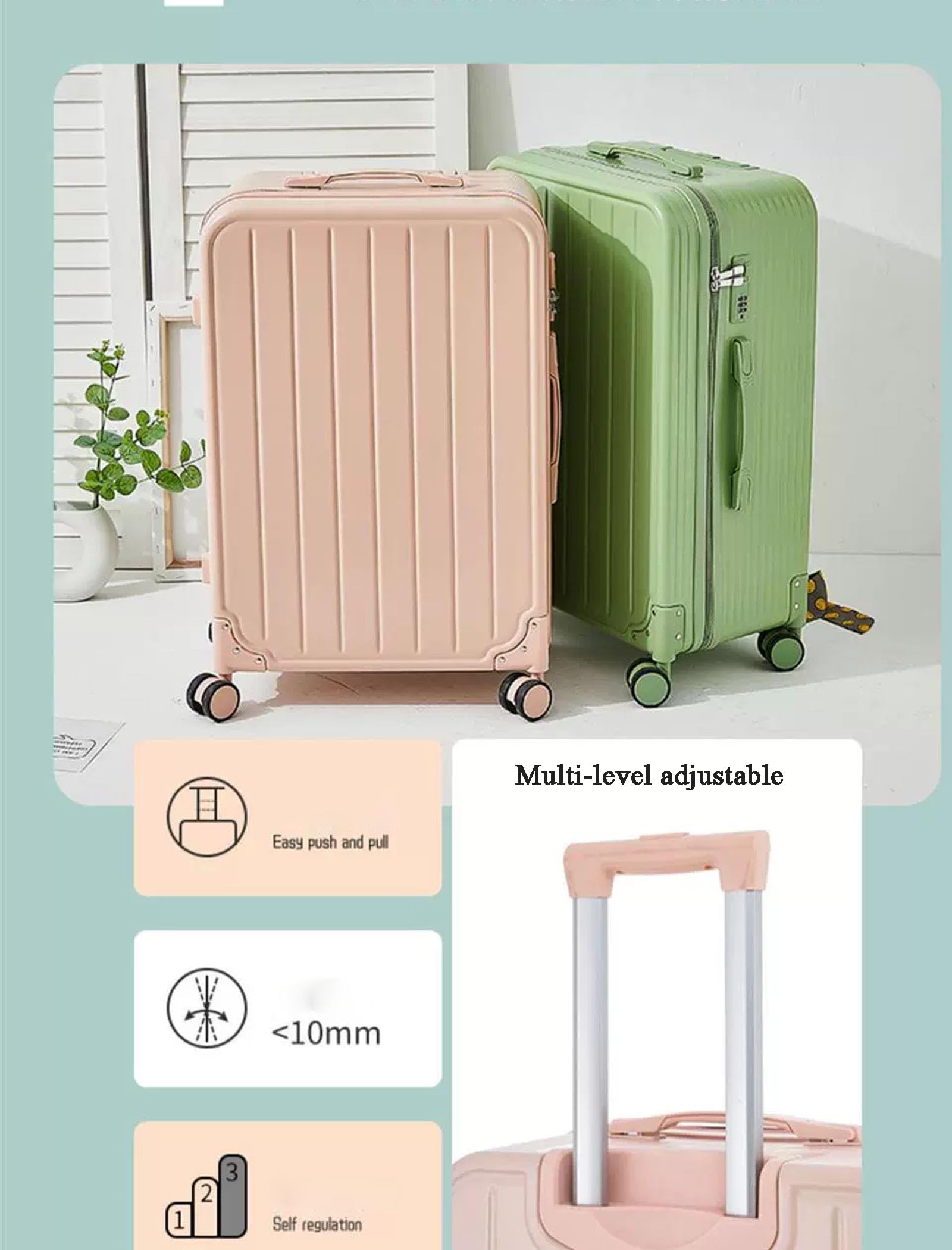 Hardside - Set di valigie da viaggio, 2 pezzi, 50,8 cm, trolley con serratura e custodia per cosmetici da 35,5 cm, resistente e leggero per un facile viaggio, bianco, 20in