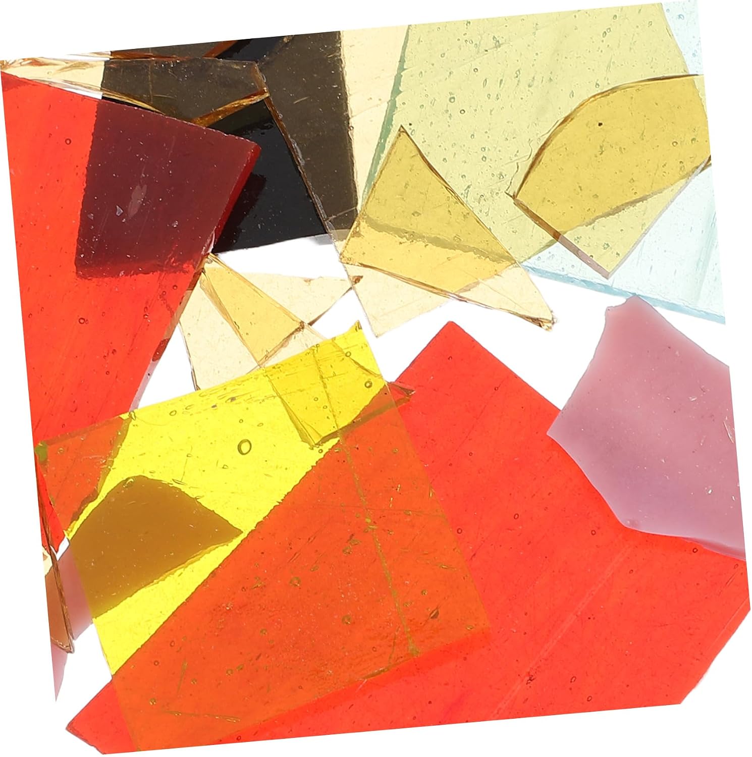 Iridescent Fused Glass Pieces for DIY Jewelry and Crafts 50g