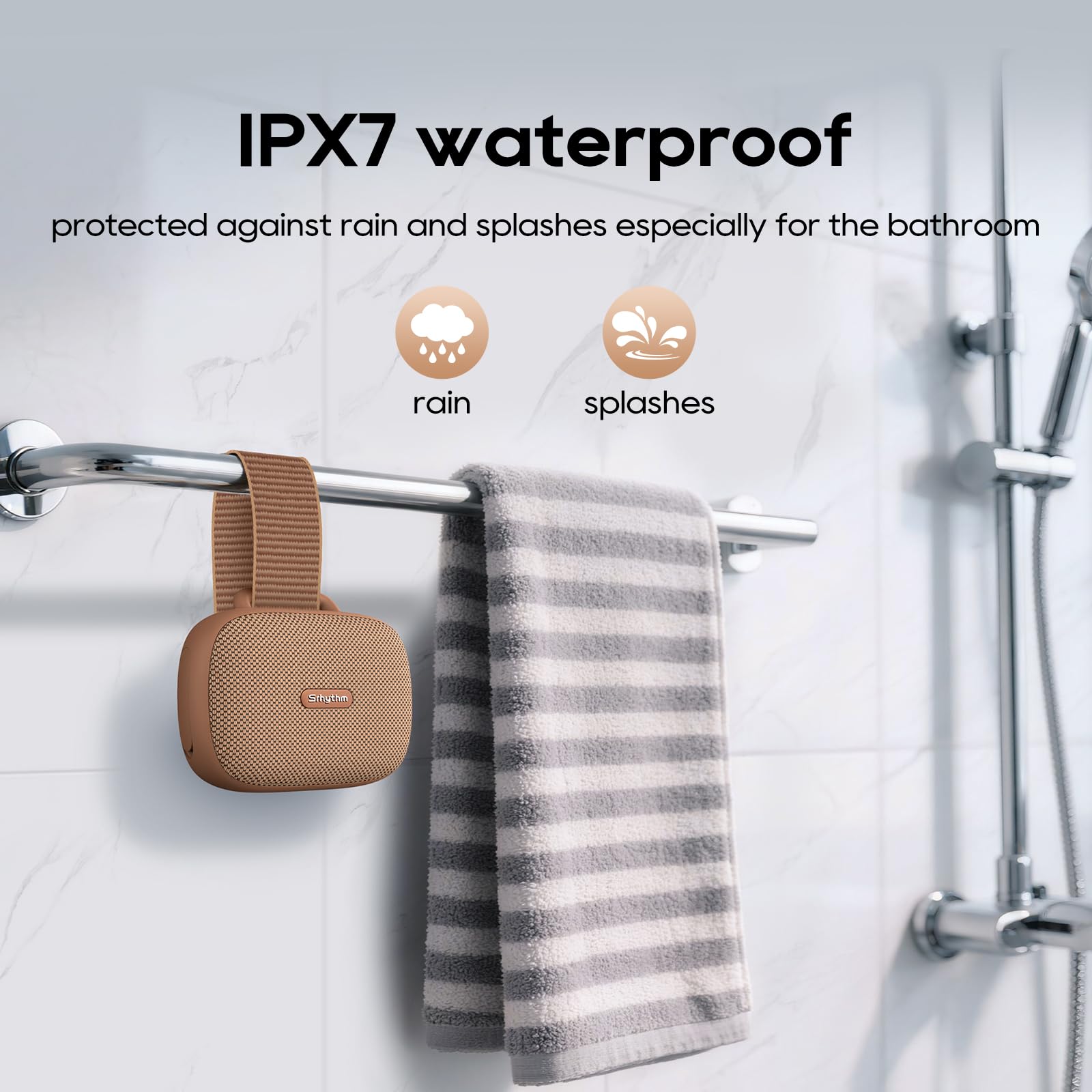 Srhythm Altoparlante Wireless Portatile K1 con app, 6 Modalità EQ Personalizzabili, Bluetooth 6.0, Impermeabile IPX7, 20 Ore di Riproduzione, Piccolo Altoparlante per gli Appassionati di Sport