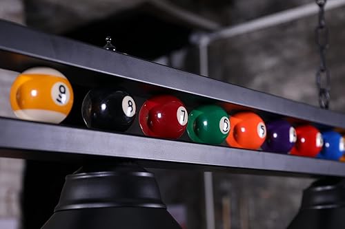 Miniatura 9 de Wellmet 3 luces de mesa de billar, iluminación de mesa de billar de 59 pulgadas para mesa de 7 a 8 pies, moderna lámpara colgante de isla de cocina