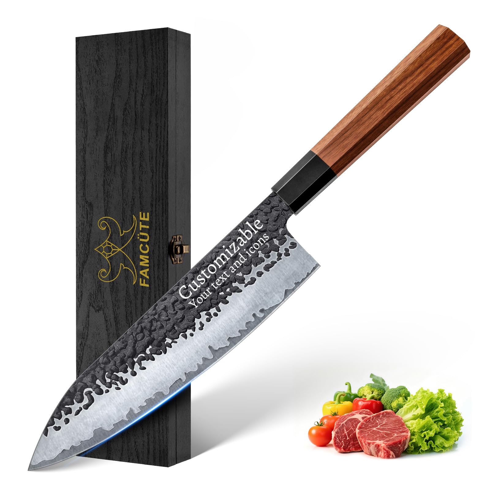 FAMC&Uuml;TE Engraved Custom Japanese Knife