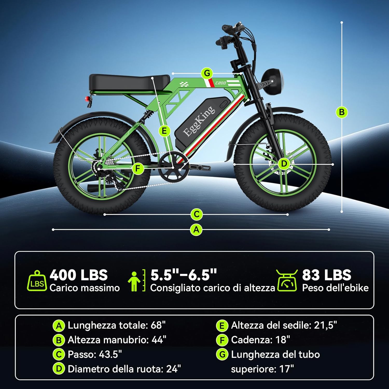 Installing the left and right pedals on the EGGKING C200 electric bicycle, showing the 'L' and 'R' markings.