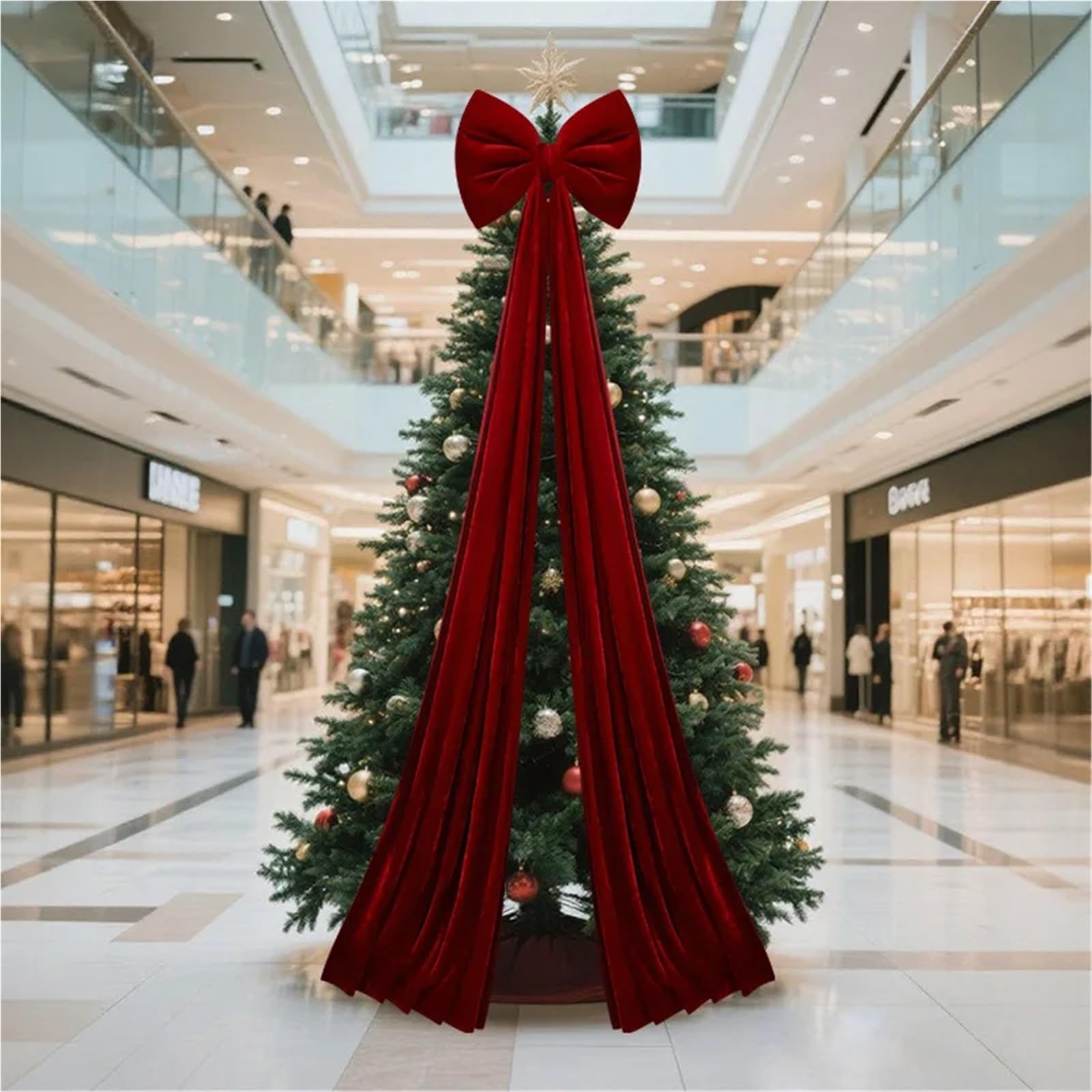 Schleifen Weihnachten Weihnachtsbaumspitze Schleife, rot, Lange Bänder, extra groß, Satin, Türanhänger, Dekoration, Party(Color 8)