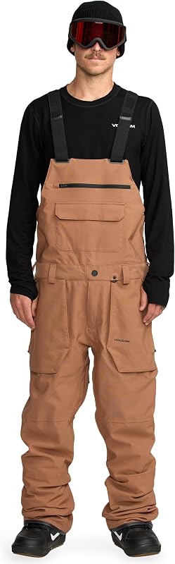 Volcom Men's Roan Bib Overall Snowboard Pant – 15k Waterproof 2-layer Repreve® Fibers