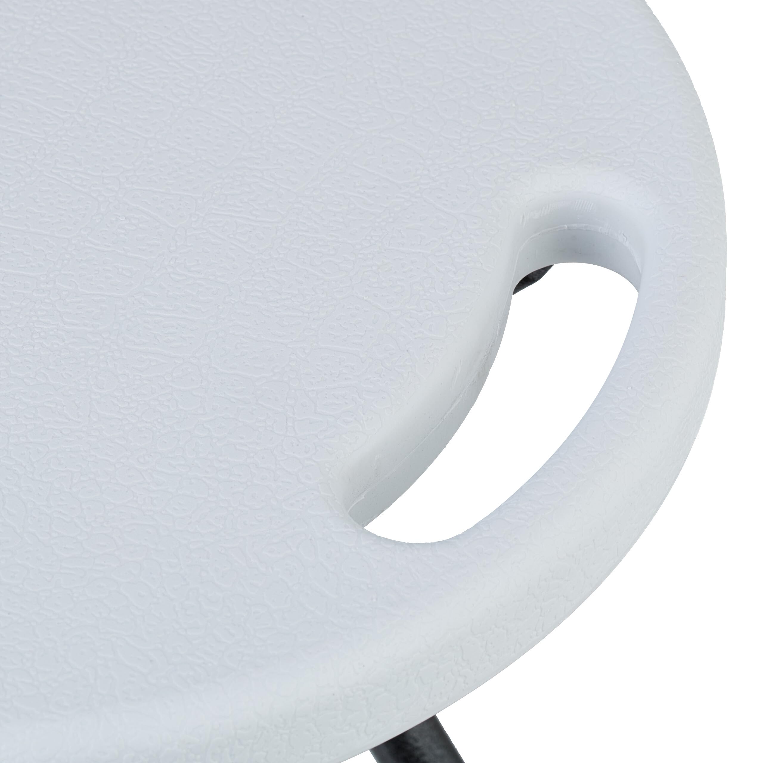 Relaxdays Sgabello Pieghevole, Set da 2, Sedia Campeggio senza Schienale, Resiste Intemperie, 46 x 31 x 30 cm, Bianco