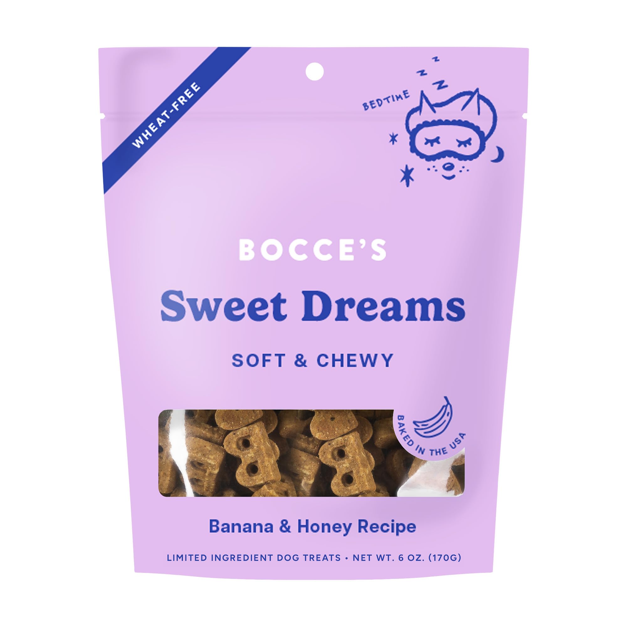 Bocce's Bakery Dailies Sweet Dreams Dog Treats for Bedtime Support, Wheat-Free Dog Treats, Made with Real Ingredients, Baked in The USA, Natural Soft