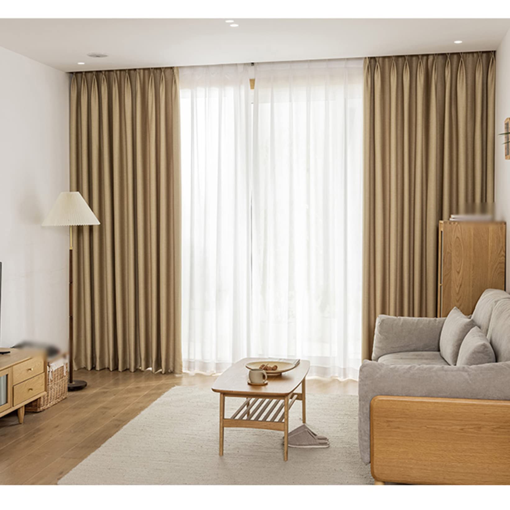 Amazon｜フック付き 遮光 カーテン ドレープカーテン 遮光布 カフェー