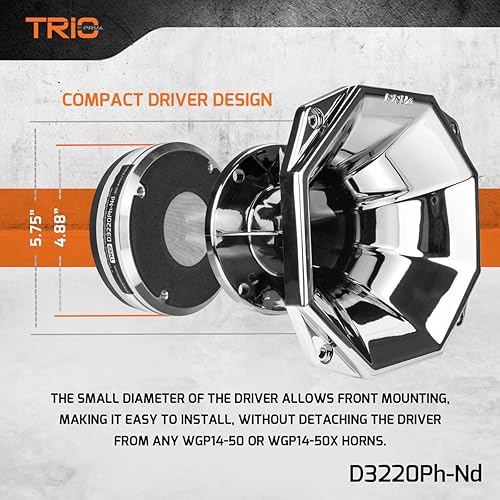 Miniatura 3 de PRV AUDIO Controlador de compresión D3220Ph-Nd de 2 pulgadas de salida, 300 vatios, 8 ohmios, controlador de compresión de audio fenólico de