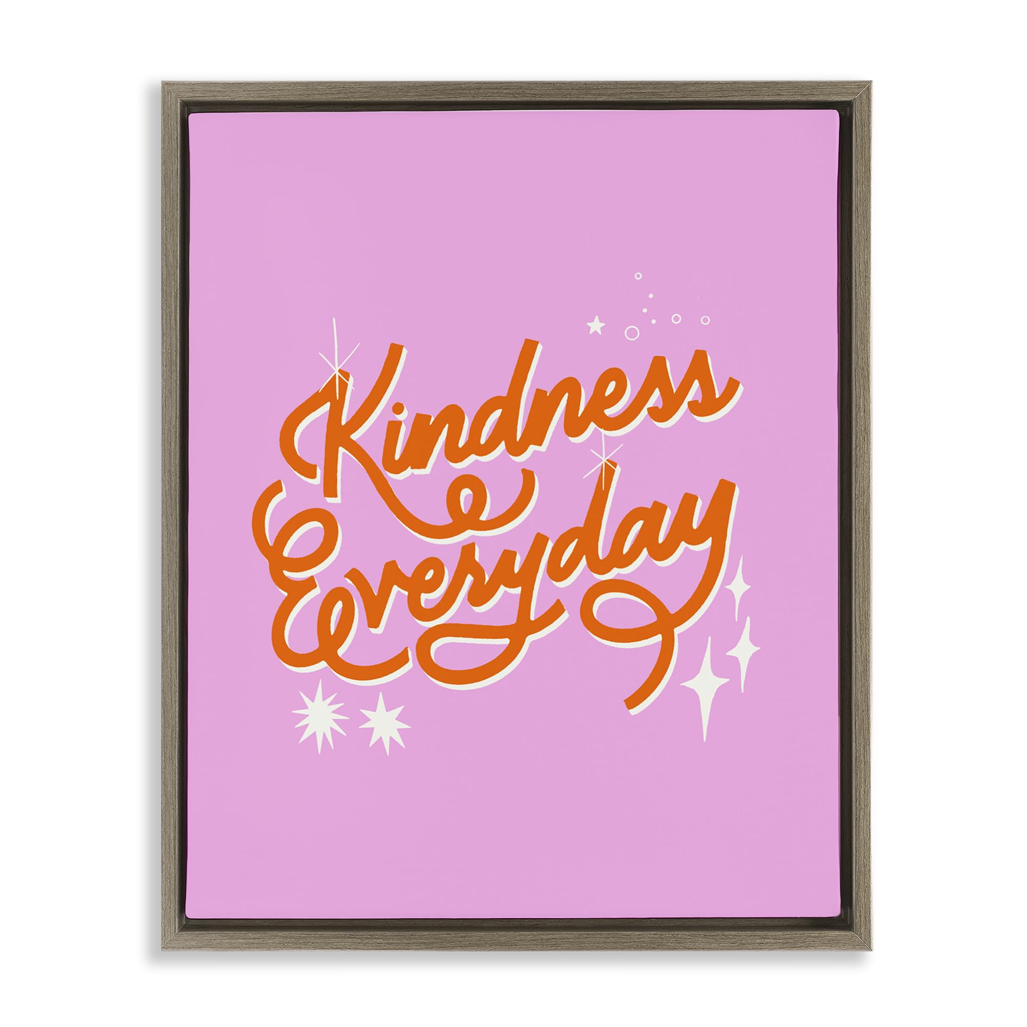 'Cursive Kindness Everyday'| Floating Frame Canvas Art