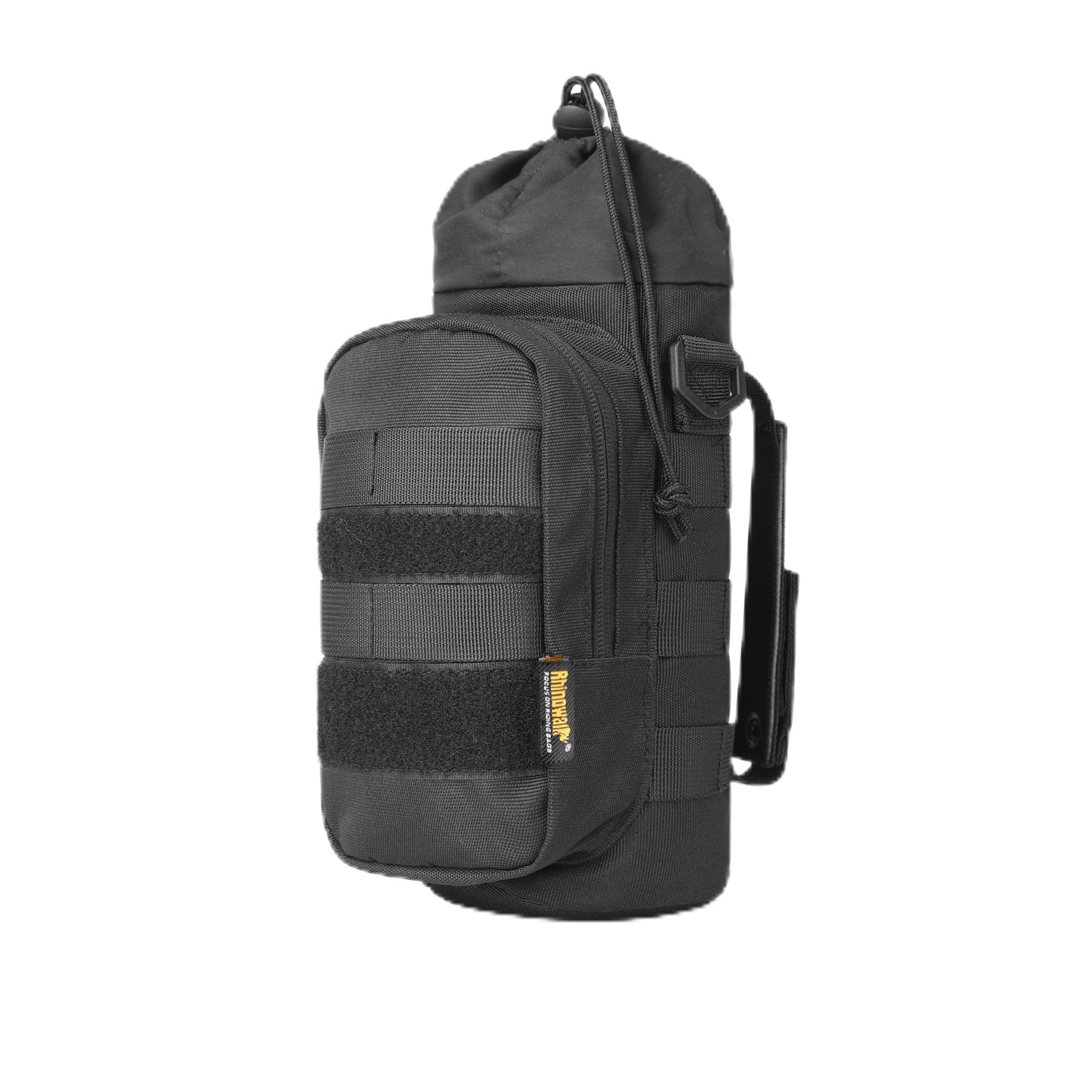 Rhinowalk Sac isotherme MOLLE de 1,5 l, extensible, avec bandoulière, porte-bouteille étanche pour moto, vélo, randonnée, camping et voyage