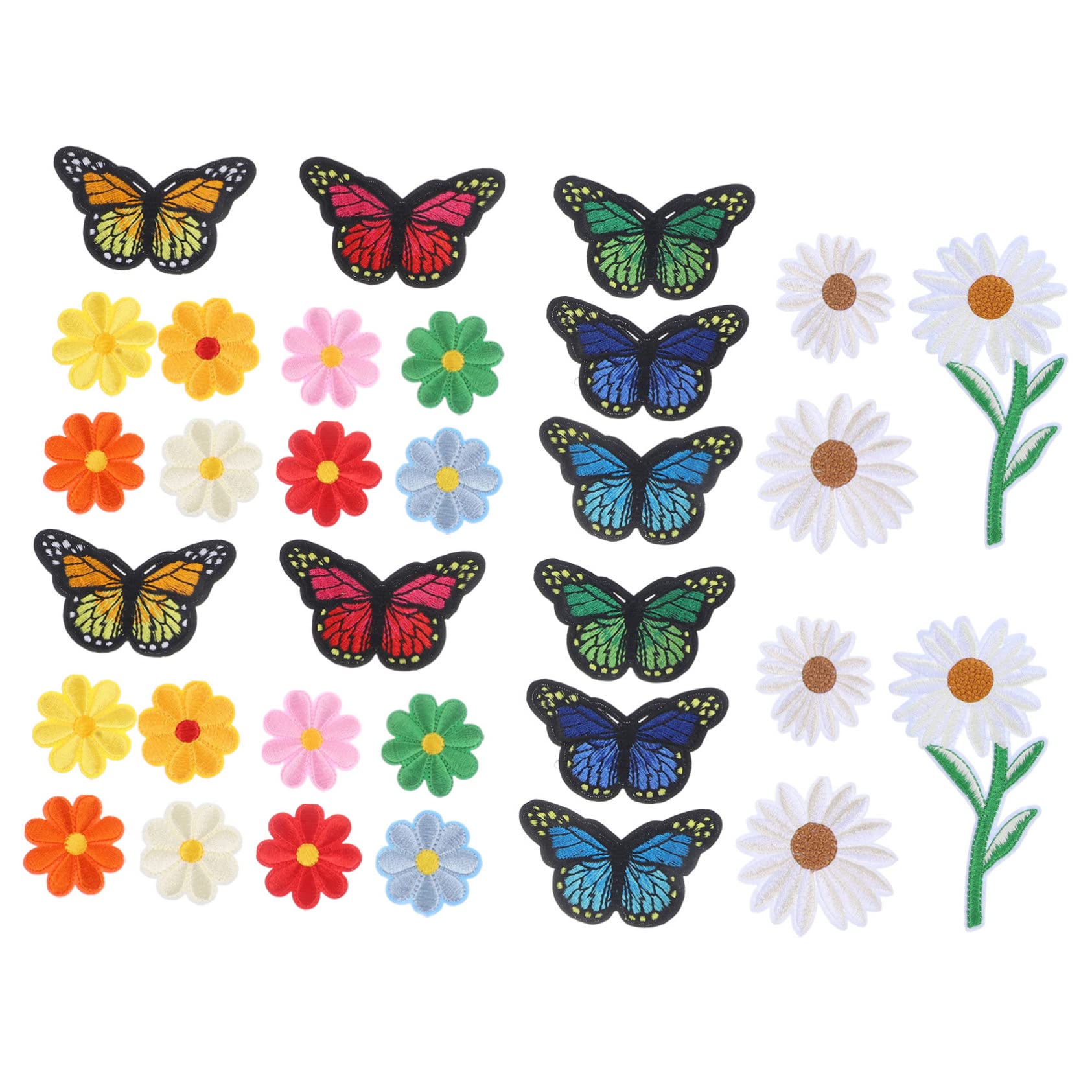 NUOBESTY 195stücke Teiliges Blumen- Patches Zum Aufbügeln Hochwertige Stickerei Für Kleidung Jeans Und Taschen Für -projekte Und Reparaturen Einfache Anwendung Und Langlebig