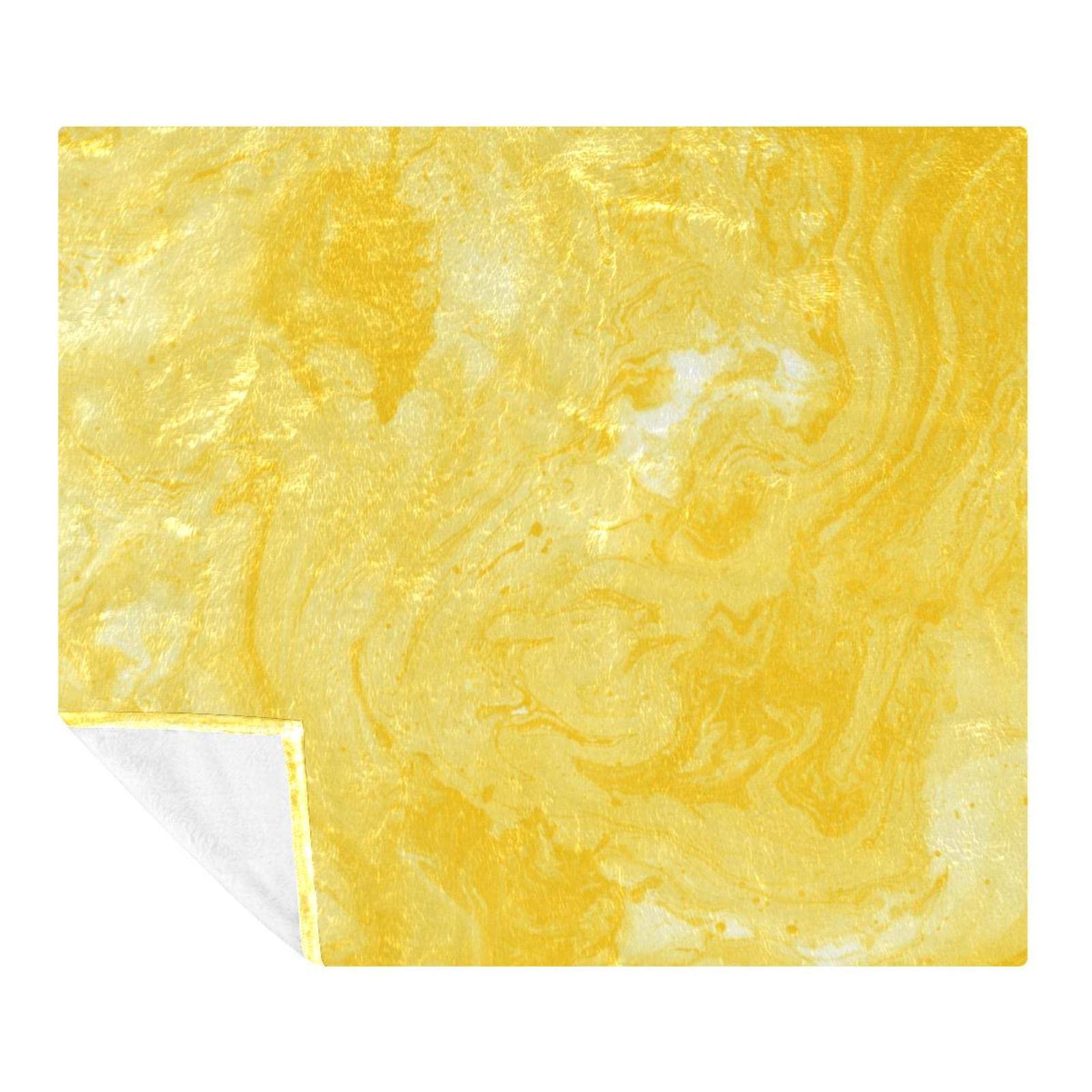 Couverture de lit en polaire design marbre jaune texture moderne et finitions luxe