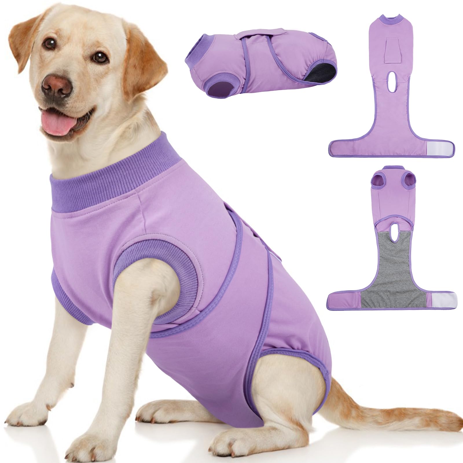 Kuoser Dog Surgery Suit Female Spay, Dog Recovery Suit Male Neuter, Pet Clothes Onesie for Surgery Anti Licking Abdominal Wounds Puppy Surgical