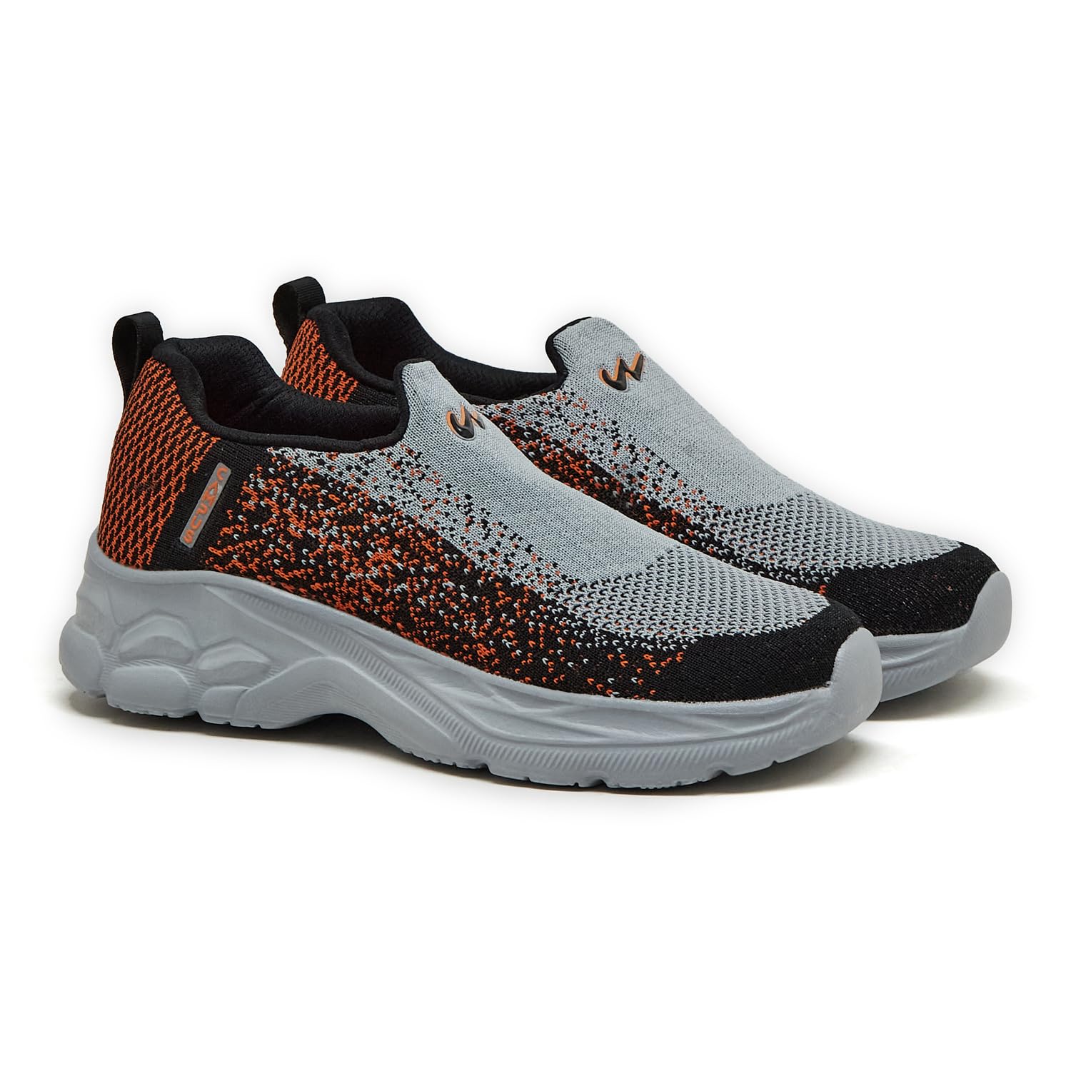 Campus Child Zip CH L.Gry/ORG Walking Shoes - 2UK/India 1Pair Light Grey/Orange 1
