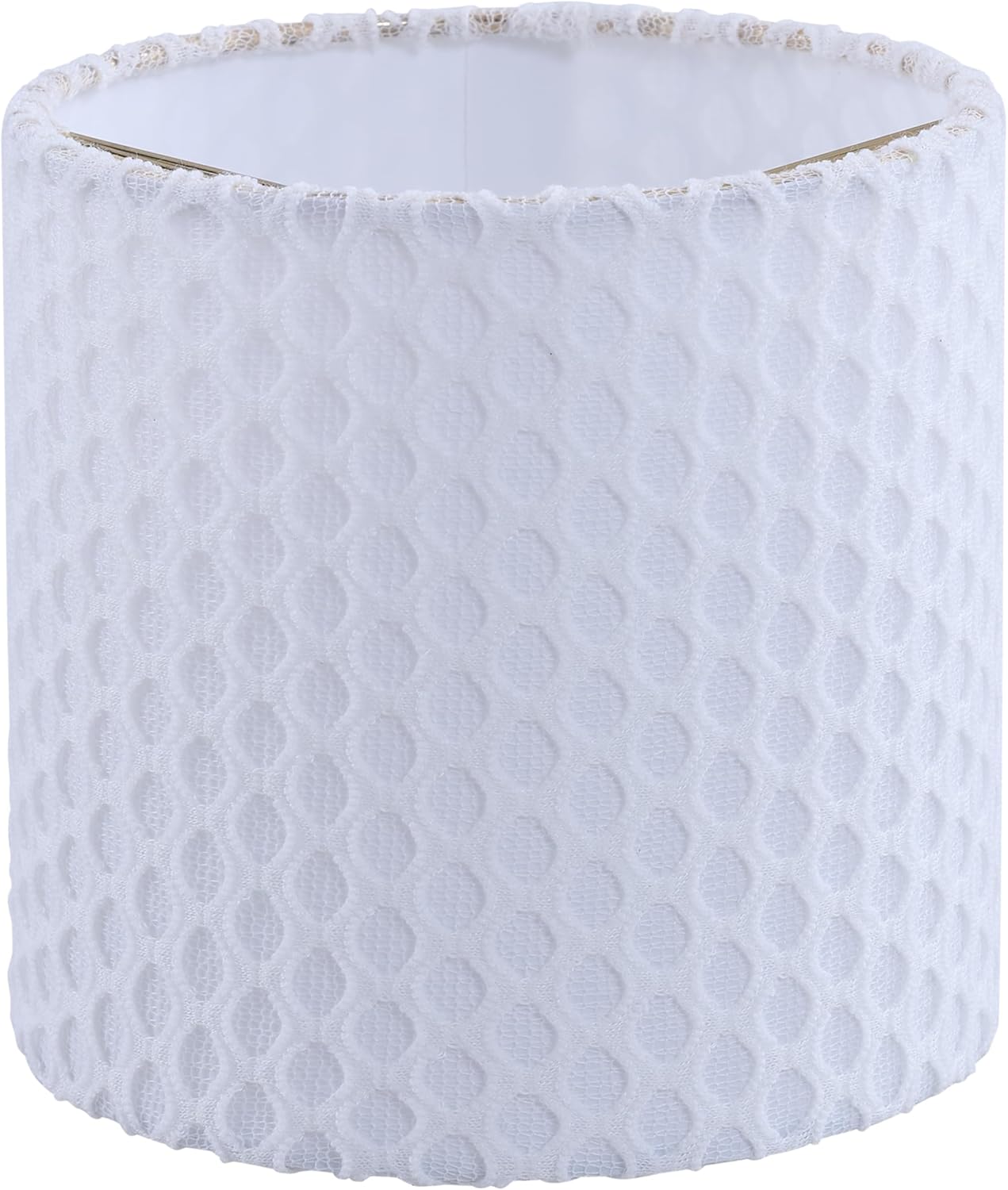 Aspen Creative 31204 Small Clip-On Drum Lamp Shade in Off-White with Honeycomb Pattern, 5" Top x 5" Bottom x 5" Slant Height, for Chandeliers & Wall Sconces