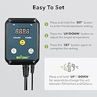 Vista 4 de BN-LINK Digital Cooling Thermostat Controller, Temperature Controlled Outlet for Attic Fan, Exhaust Fan, Cooling Devices 40-108°F, 8.3A 1000W
