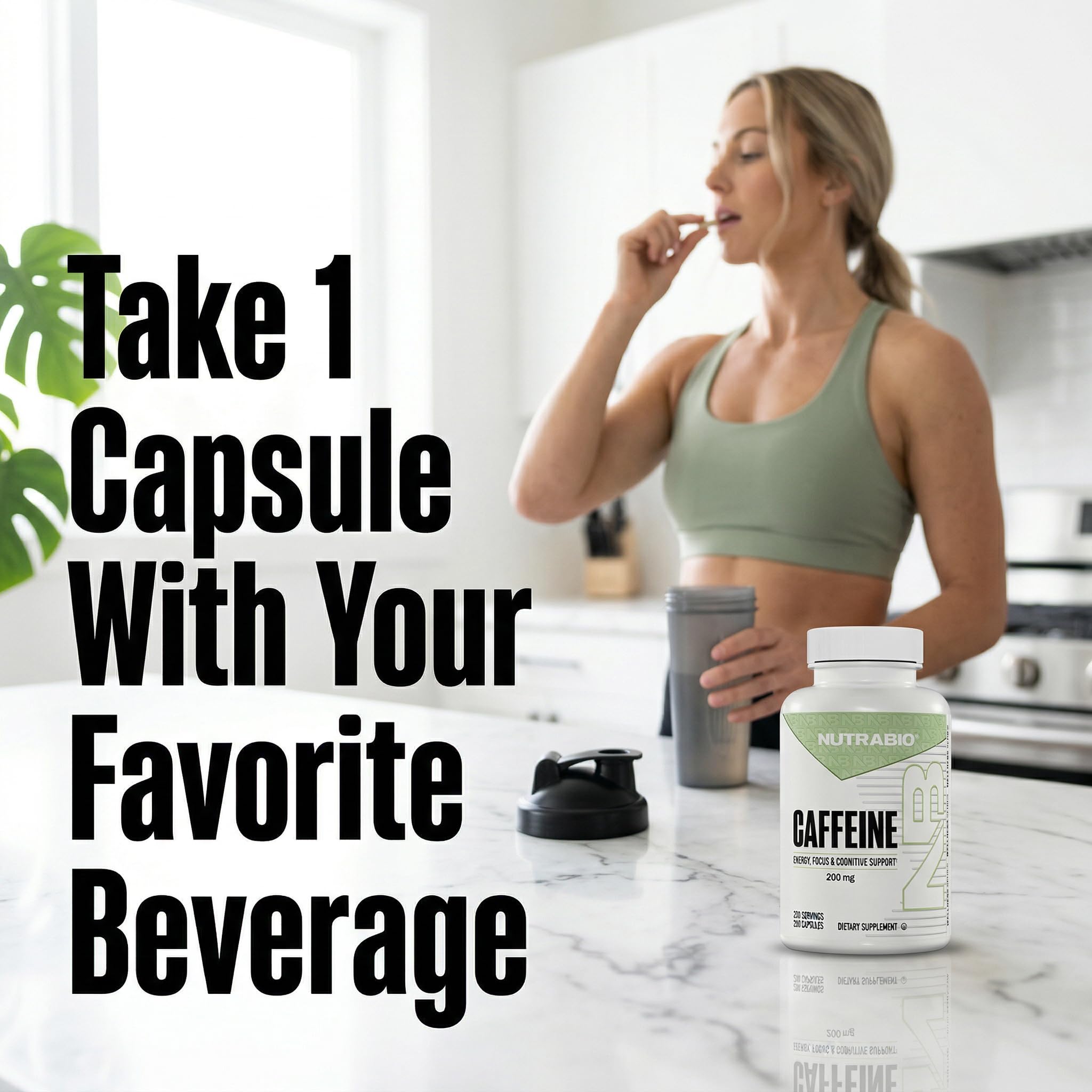 NutraBio 100% Pure Caffeine Capsules (250 Capsules) — Amazon image 5