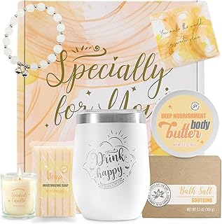 Self Care Gifts for Women, Bath and Body Set for Women, 8 PCS Vanilla Spa Kit for Her Birthday, Mothers Day, Christmas Gifts for mom