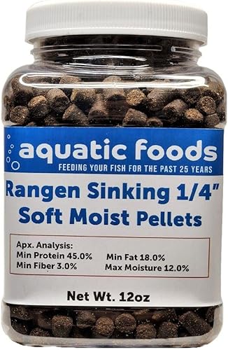Aquatic Foods Inc. Pellets de salmón suave y húmedo de 1/4 de pulgada para axolotes adultos, camarones, caracoles, cangrejos, anfibios pequeños,