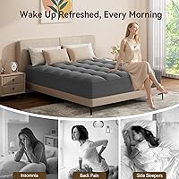 Vista 7 de ABENE Cubrecolchón individual XL para aliviar el dolor de espalda, funda de colchón extra gruesa, funda protectora de colchón suave con bolsillo