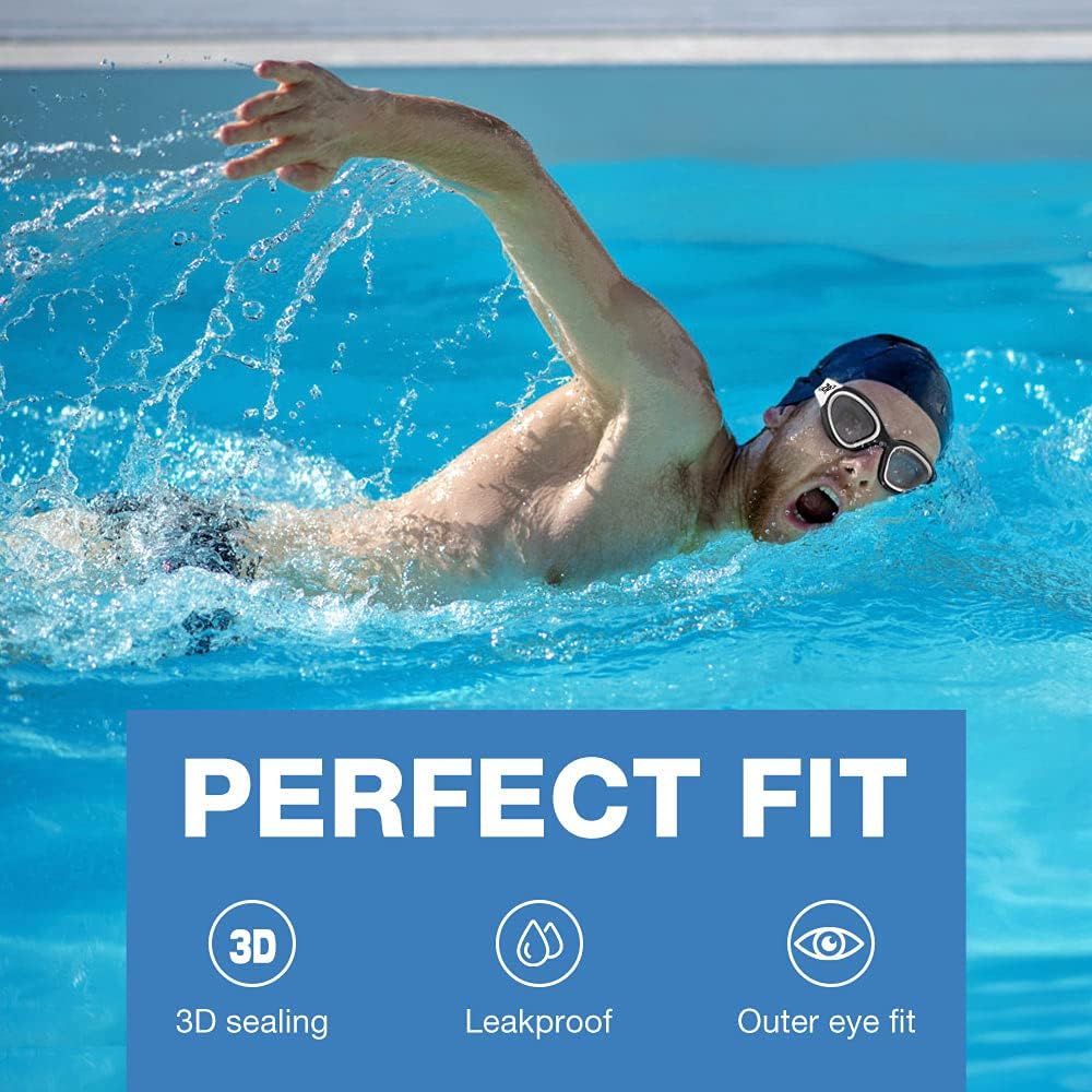 ZIONOR Swimming Goggles, 2 Packs G1 Polarized Swim Goggles UV Protection Watertight Anti-fog Adjustable Strap for Adult Men and Women (BlackWhite+ClearWhite) : Sports & Outdoors